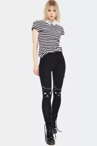 Gothic Kitty Bedruckte Gothic Punk Leggings Übergröße - Bild 1 von 5