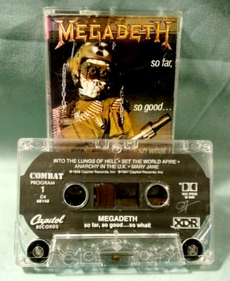 Megadeth, So Far So Good So What! (19886 CAPITOL RECORDS) CASSETTE TAPE, XDR - Image 1 of 4