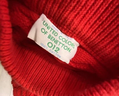 Suéter Benetton Vintage Rojo Navidad Foto 1 de 4