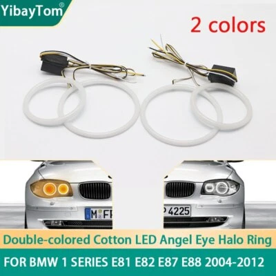 Anillo LED de algodón con halo de ojo de ángel DRL para BMW E81 E82 E87 E88 2004-2012 luz de xenón Foto 1 de 4