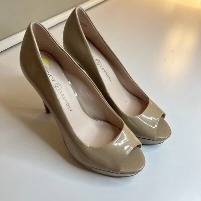 Zapatos de salón chinos Laundry Palace charol brillante nude talla 9 beige tostado Foto 1 de 4