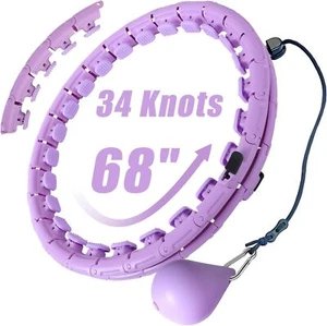 34 Knots Weighted Workout Hoop Plus Size, Smart Waist Exercise Ring - Picture 1 of 37