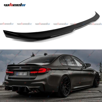 FOR 2017-2023 BMW G30 G38 530i 540i F90 M5 COMP STYLE GLOSS BLACK TRUNK SPOILER - Image 1 of 4