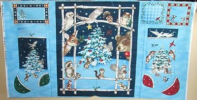 1件可爱“森林冬季”圣诞家居装饰缝纫工艺织物面板  — 第 1/4 张图片