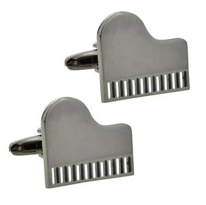 Black Grand Piano Music Cufflinks Presented in a Box X2PSN330 - Picture 1 of 1