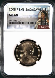 :2008 P $1 SACAGAWEA NATIVE AMERICAN DOLLAR SATIN FINISH NGC MS 68 LOW POP R5  - Picture 1 of 2