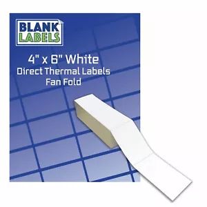 8000 Fanfold 4"" x 6"" direkte Thermoetiketten. Versand/Barcode Etiketten Zebra UPS - Bild 1 von 1