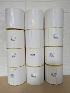12 Rolls 4"x6" Printer Postage Labels 100x150mm 6000 Total Semi Gloss #02 - Picture 1 of 9