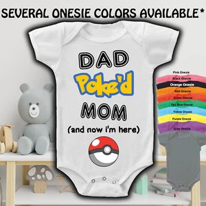 Dad Poked Mom Gerber® Onesie® FUNNY Baby Shower Gift INFANT T-SHIRT - Picture 1 of 14