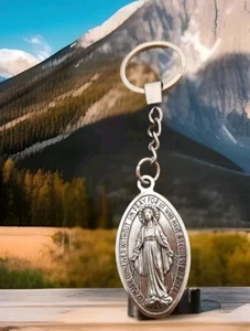 Religioso recuerdo regalo Santa Madre fe colgante fuerte rodio llavero - Imagen 1 de 3