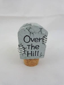 Over The Hill Tombstone Wine Bottle Cork Stopper Skeleton Arms 2" Gray Resin - Picture 1 of 4