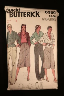 Butterick 6380 Jacket, Top, Skirt & Pants 1970's Quick Sewing Pattern sz 8 Cut - Image 1 of 2