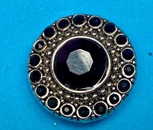 Dijes de botón tono plateado con diamantes de imitación negros de 18 mm broches de presión de jengibre Magnolia Vine - Imagen 1 de 9