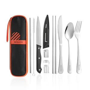 18/8 Stainless Steel Travel Cutlery Set Portable Silverware Fork Spoon Knife - Picture 1 of 5