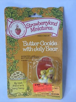 Strawberryland Miniatures Butter Cookie & Jelly Bear 1981 nuevo en paquete Kenner Shortcake Foto 1 de 4