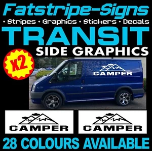 to fit FORD TRANSIT MK6 MK7 VAN MOTORHOME VINYL GRAPHICS STICKERS DECALS CAMPER - Picture 1 of 2