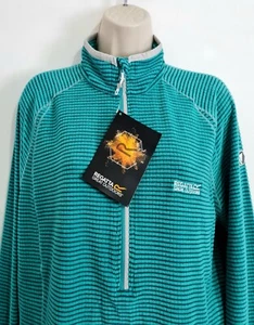 Regatta Outdoors Size 18 BNWT Teal Ceramic Half Zip Fleece Track Jacket Pockets - Picture 1 of 9