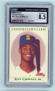 1991 SCORE #83 Ken Griffey Jr. Cooperstown Card Seattle Mariners CGC 8.5 - Picture 1 of 2