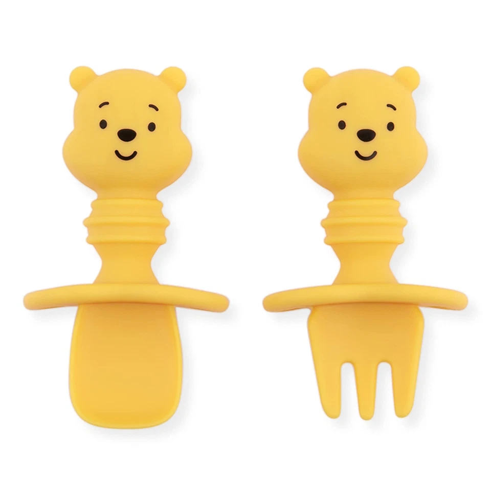 Bumkins Disney Baby Silicone Chewtensils Winnie the Pooh Fork and Spoon