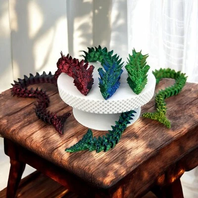 Epischer Drache - 53cm, beweglich, zweifarbig, Seideneffekt, 3D Druck - Bild 1 von 4