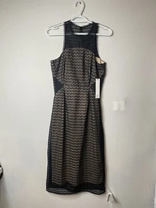 NSR Neckholder Häkel ärmelloses Midikleid, schwarz, Größe M, neu mit Etikett - Bild 1 von 10
