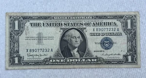 1957 B $1.00 SILVER CERTIFICATE U.S. DOLLAR CURRENCY X 89077232 A DOLLAR BILL - Picture 1 of 5
