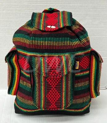 Bolso RASTA Playa Hippie Baja Mochila Étnica Hecho en México Unisex 3 Bolsillos Foto 1 de 4