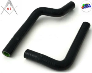For KAWASAKI KX 125 1987 1988 1989 Silicone Radiator Coolant Hoses Kit Black - Picture 1 of 3