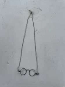 vintage sterling silver round glasses necklace - Picture 1 of 4