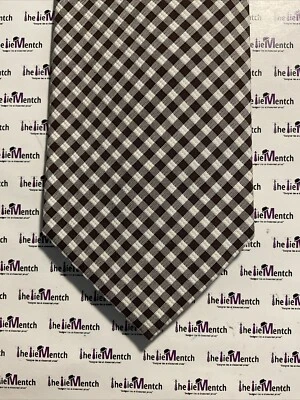 Corbata a Cuadros Brooks Brother “Edición Limitada” Marrón Seda y Blanco TOTALMENTE NUEVA Foto 1 de 3