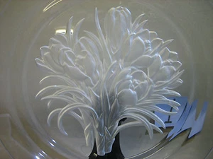 Large HOYA Japanese crystal tableware / décor plate and stand - Picture 1 of 5