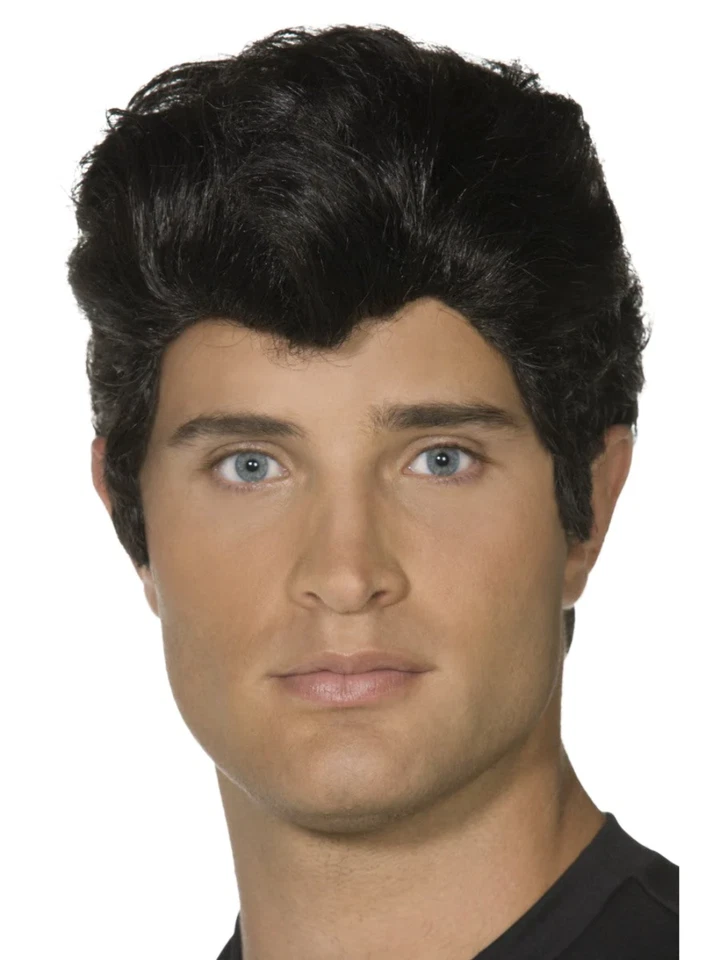 Official Danny Wig Black Grease Last Scene 50s Mens Fancy Dress Costume New - Image 1 of 1