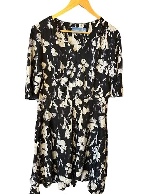 Платье Simply Vera By Vera Wang размер 12 с принтом сбоку на молнии с подкладкой рукава длиной 3/4 - Изображение 1 из 4