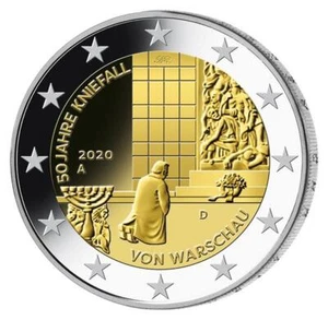 Juego de 2 euros Alemania 2020 caída de rodilla de Varsovia Mz. A (Berlín) - Imagen 1 de 2