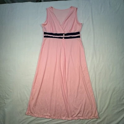 Camisón Montgomery Ward De Colección Para Mujer Grande Rosa Azul Marino Rayas Y2K Años 90 Foto 1 de 4