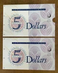 1994 $5 Note Deluxe Low Numbered- UNC in Folder …… - Picture 1 of 3