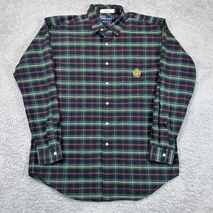 Vintage Polo Ralph Lauren Long Sleeve Button Oxford Crown Polo Crest Mens Medium - Picture 1 of 8