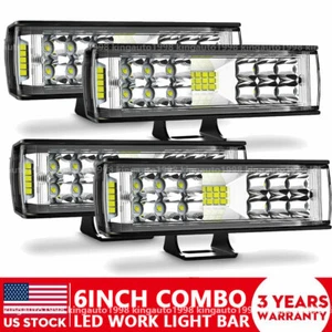4PCS 6inch 36W LED Work Light Bar Flood Fog Lamp Offroad Driving Truck SUV ATV - Picture 1 of 9
