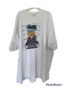 Donald Duck Disney Mugshot Funny Cartoon White Short Sleeve Size 5XL - Picture 1 of 10