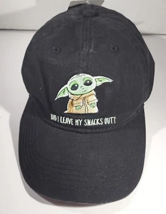 NWT Star Wars Baby Yoda Did I Leave My Snacks Out? Embroidered Black Hat [331] - Picture 1 of 10