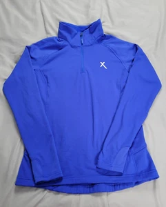 North Face Mountain Peaks Quarter Zip Pullover Fleece Womens Medium Blue Xfinity - Picture 1 of 16