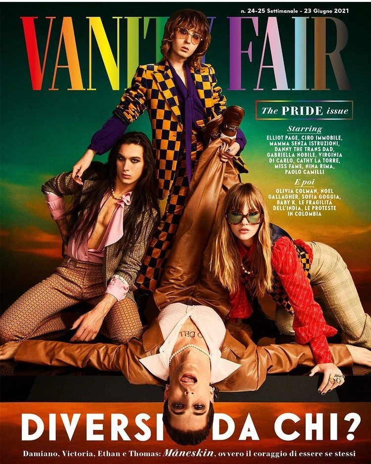 DAMIANO DAVID Maneskin VANITY FAIR Magazine Italia June 2021 The Pride Issue - Image 1 of 1