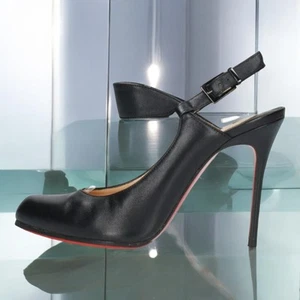 Christian Louboutin Hippique 100 Nappa Strap Heel Pumps 35EU Black Used - Picture 1 of 6