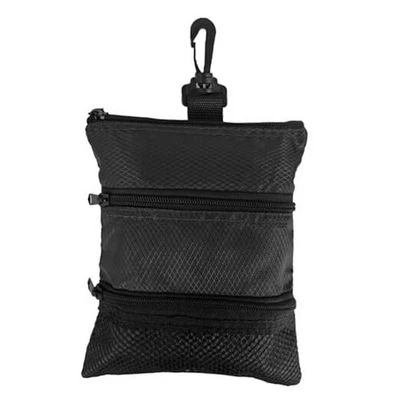 Bolsa de armazenamento portátil de bolas de golfe, vários bolsos com zíperes para golfe preta - Imagem 1 de 4