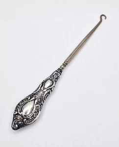 Antico GANCIO A BOTTONE MONTATO IN ARGENTO STERLING Chester 1912 - Foto 1 di 3