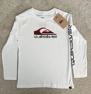 NWT Quicksilver Toddler Long Sleeve Logo Tee White Size 5 - Picture 1 of 2