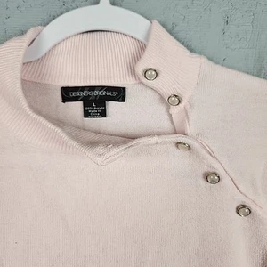 Vintage Designers Originals Sweater Womens Large Pink Lightweight Acrylic Preppy - Picture 1 of 7
