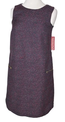 VESTIDO MERONA Para Mujer Talla Pequeña S Azul Marino Multi Sin Mangas Bolsillos Algodón Poli NUEVO Foto 1 de 4