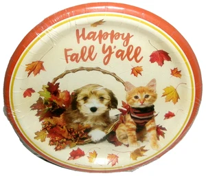 Fall ~Dessert Paper Plates ~ 12 Ct. ~ 6 7/8" Plates ~ FALL PETS - Picture 1 of 1