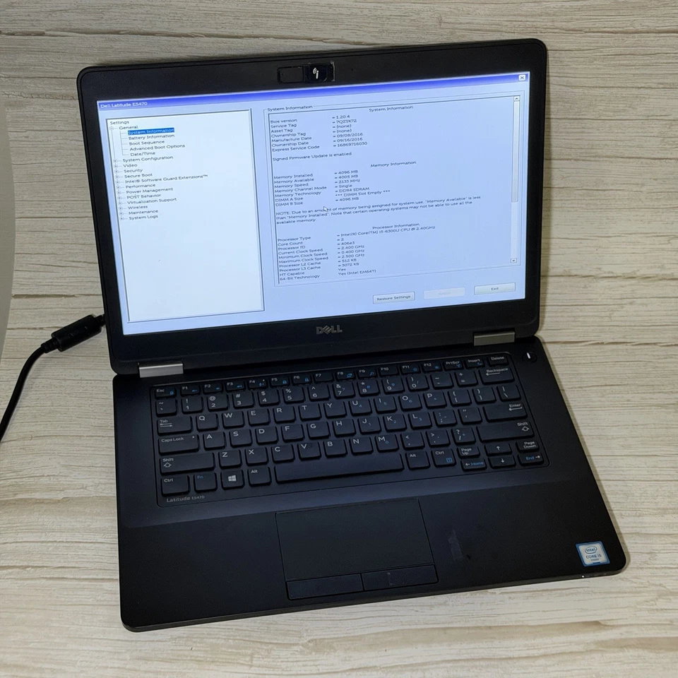 Dell Latitude E5470 Intel i5-6300U 4GB RAM - No SSD - Missing Battery - Image 1 of 4